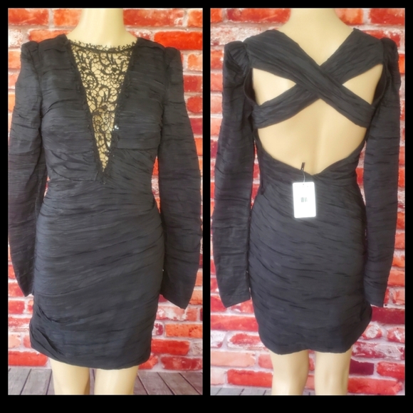 Free People Look of Love Black Dress Size 2/4 NWT - Picture 3 of 4